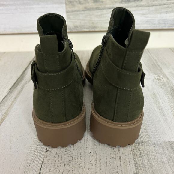 Esprit Women's 7 green faux leather sienna ankle boot side zip low heel NEW - Picture 4 of 9